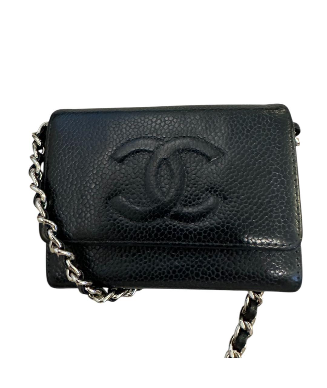 CHANEL Черный кожаный кошелек, фото 1