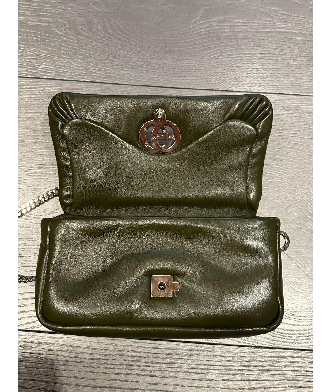 GUCCI Зеленая кожаная сумка через плечо, фото 3