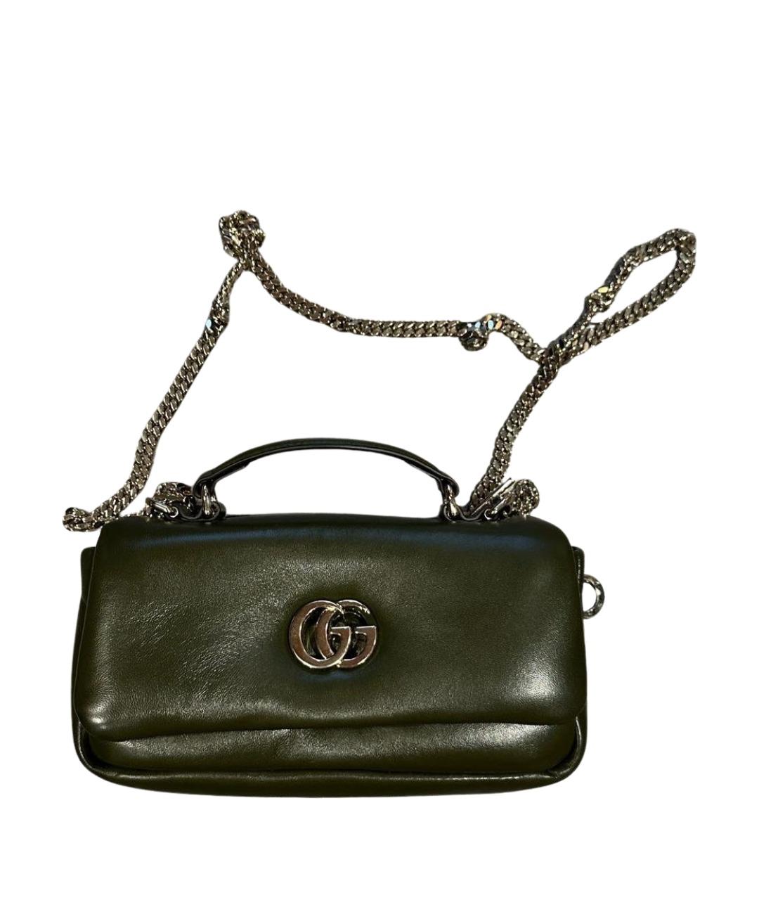 GUCCI Зеленая кожаная сумка через плечо, фото 1