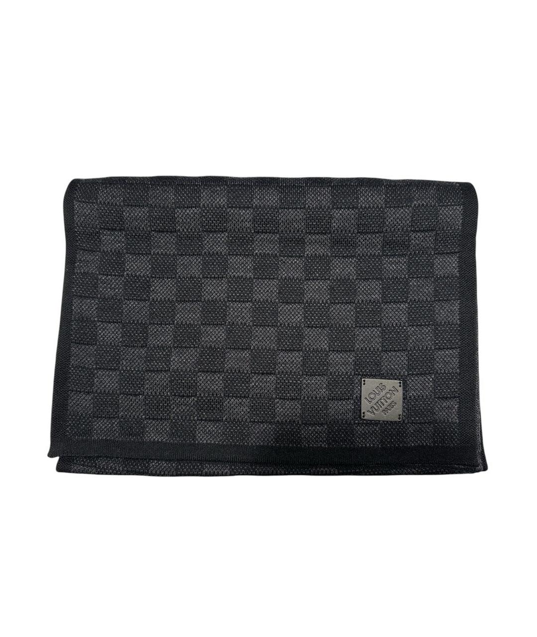 LOUIS VUITTON Черный шерстяной шарф, фото 1