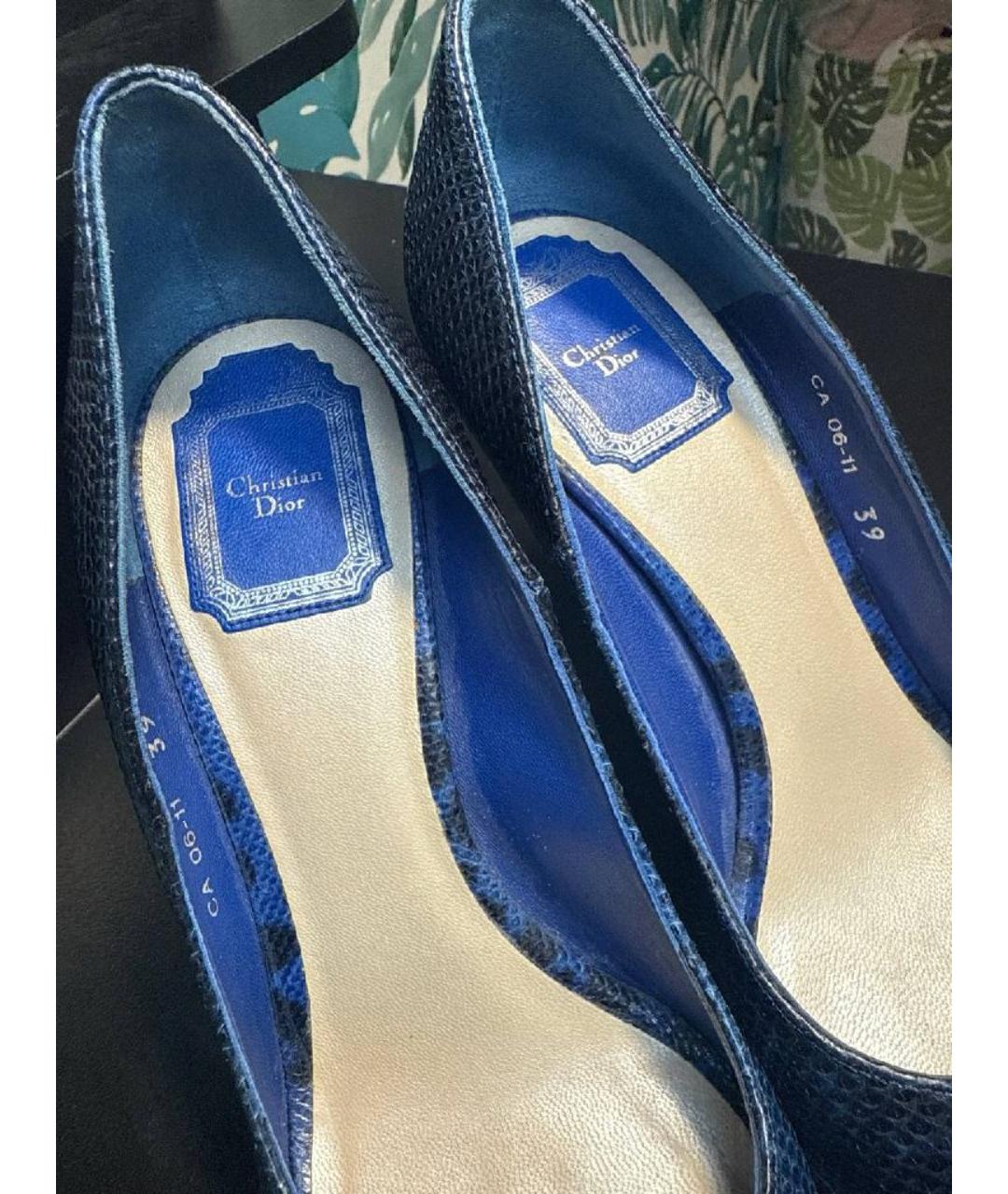 CHRISTIAN DIOR Темно-синие кожаные туфли, фото 6