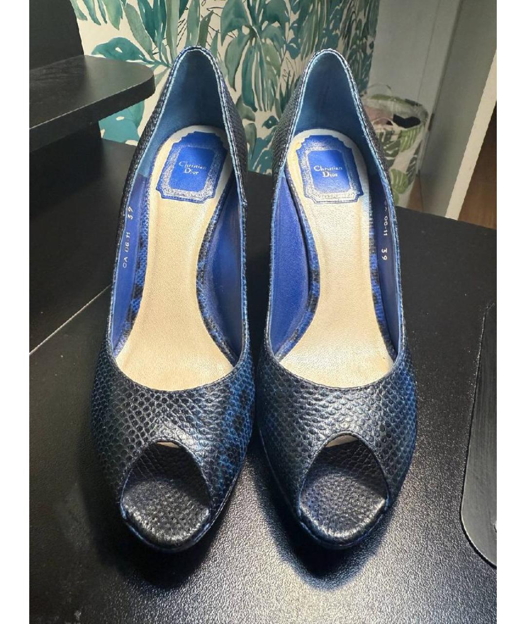 CHRISTIAN DIOR Темно-синие кожаные туфли, фото 2