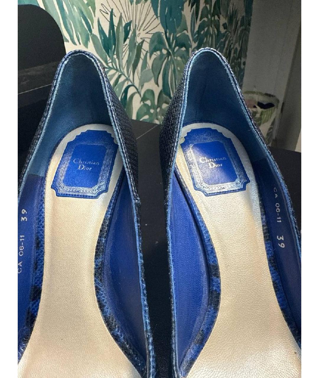 CHRISTIAN DIOR Темно-синие кожаные туфли, фото 8