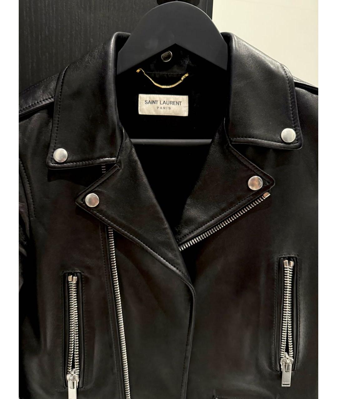 SAINT LAURENT Черная кожаная куртка, фото 3