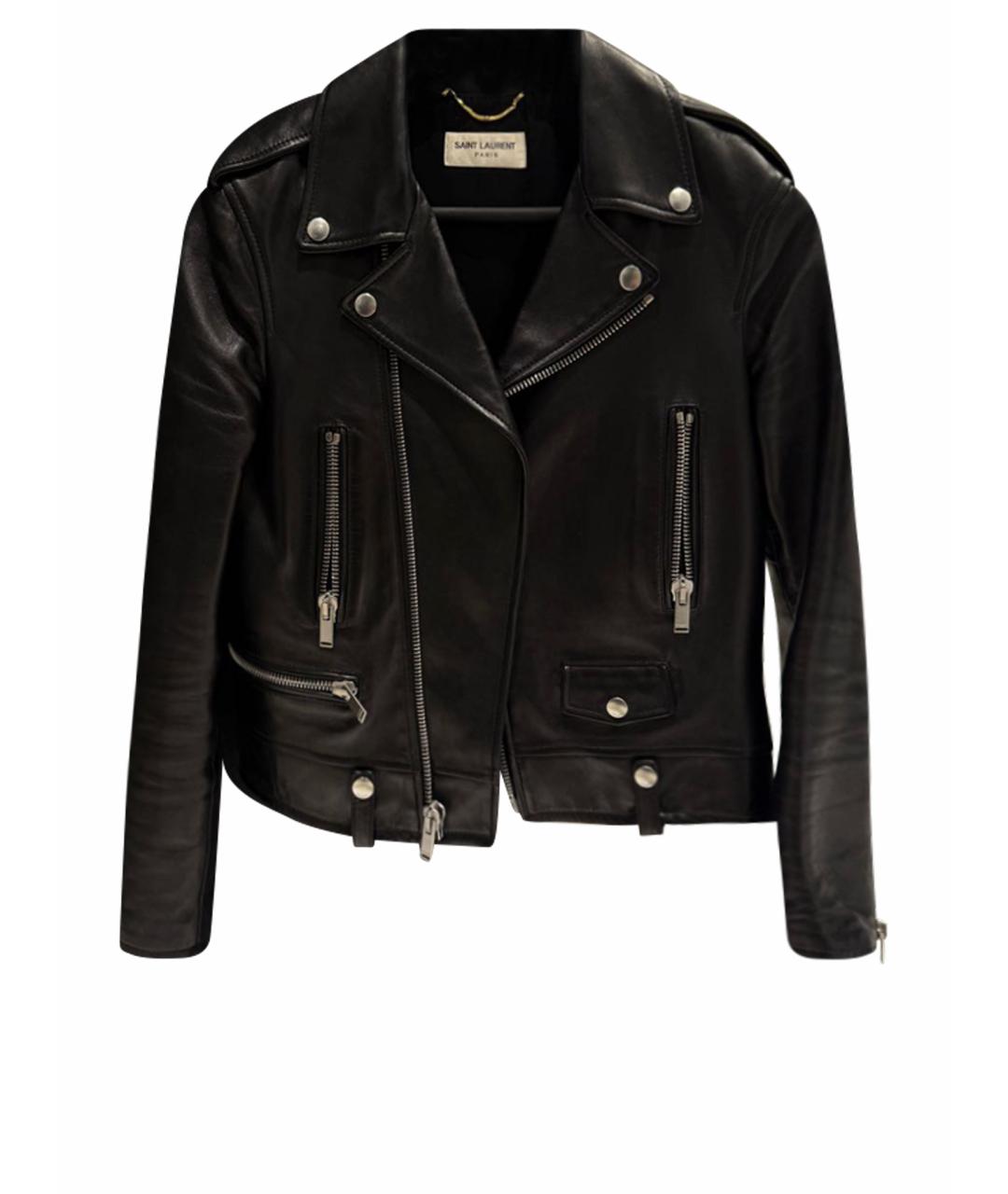 SAINT LAURENT Черная кожаная куртка, фото 1
