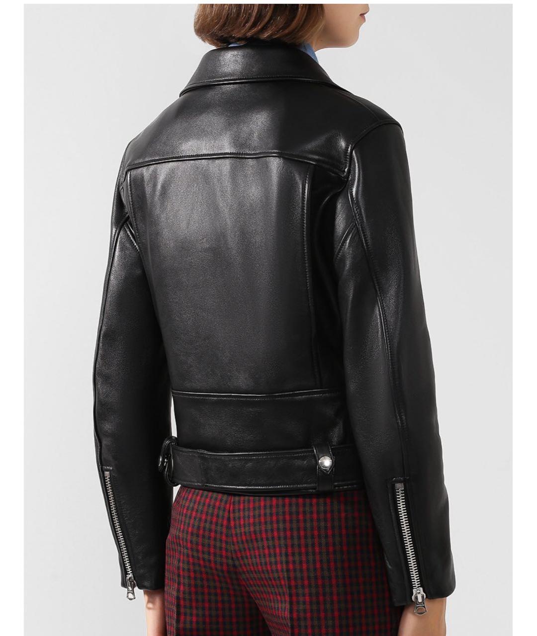 SAINT LAURENT Черная кожаная куртка, фото 6