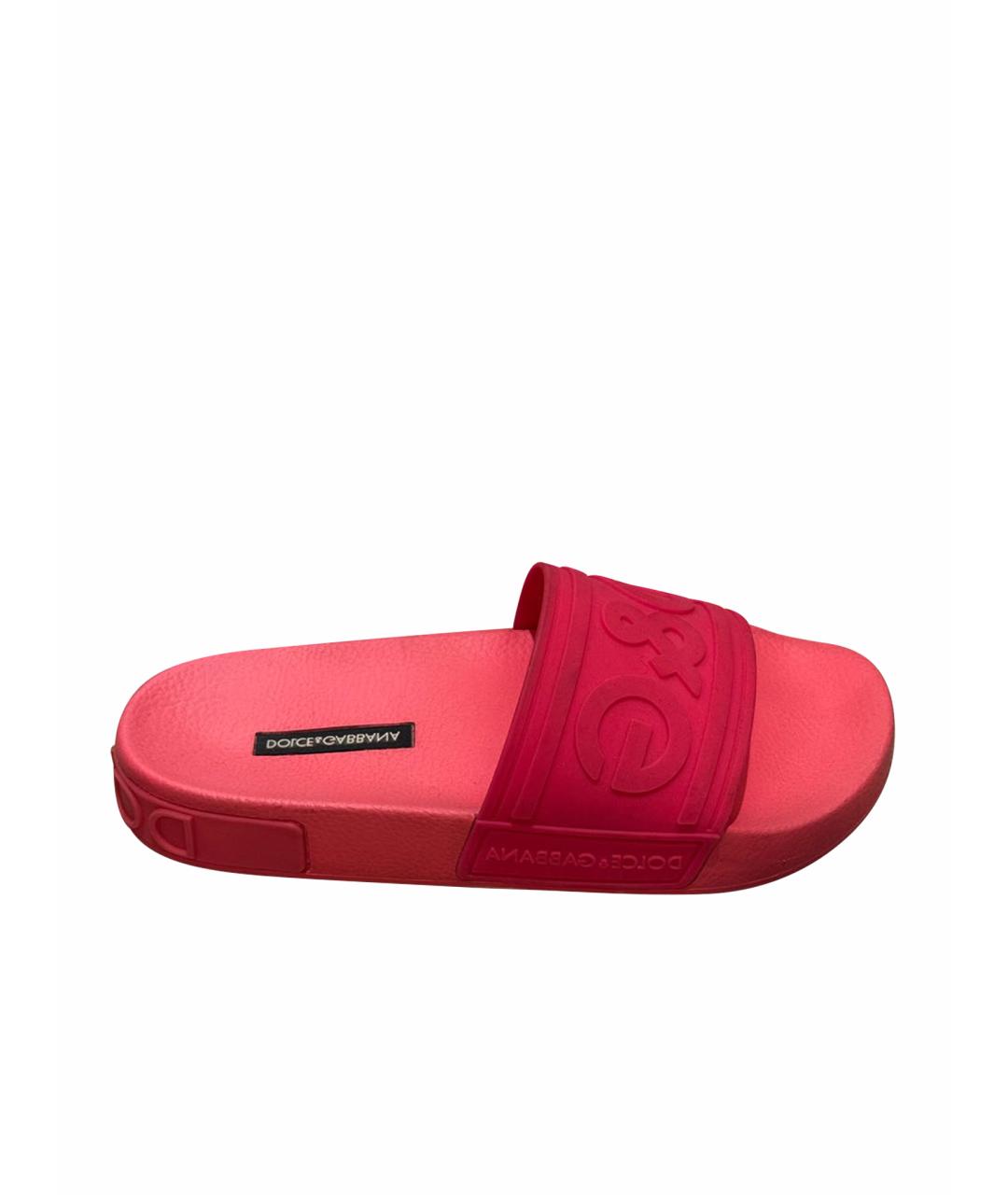 DOLCE&GABBANA Розовые резиновые шлепанцы, фото 8