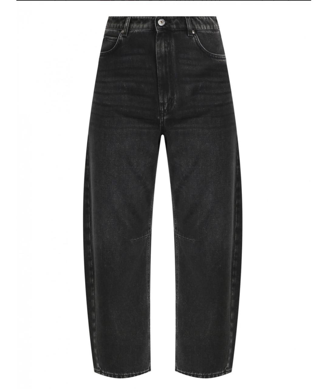 WEEKEND MAX MARA Черные хлопковые прямые джинсы, фото 5