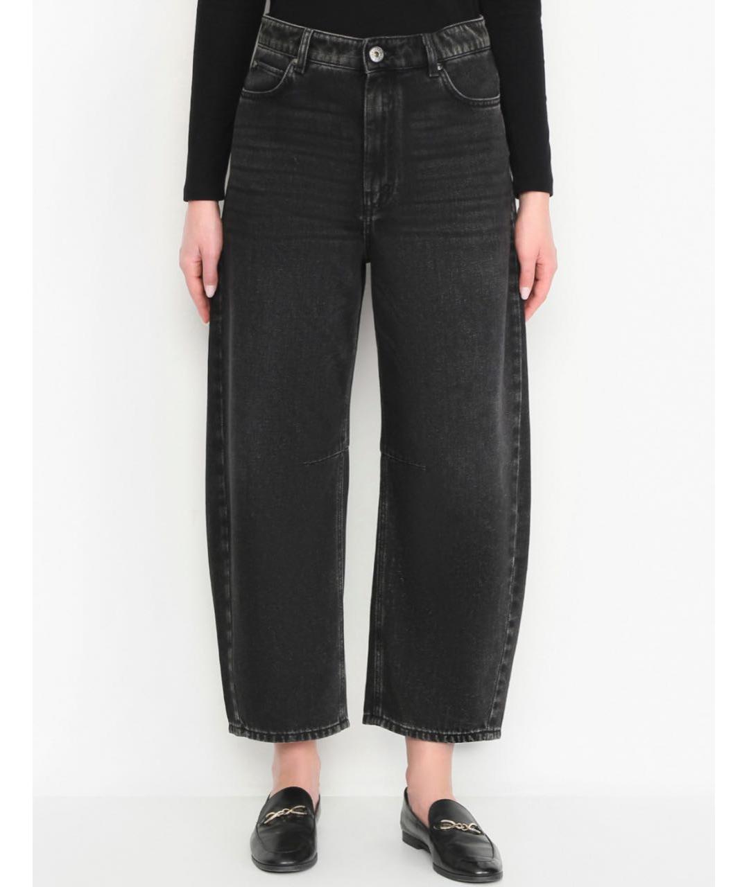 WEEKEND MAX MARA Черные хлопковые прямые джинсы, фото 2