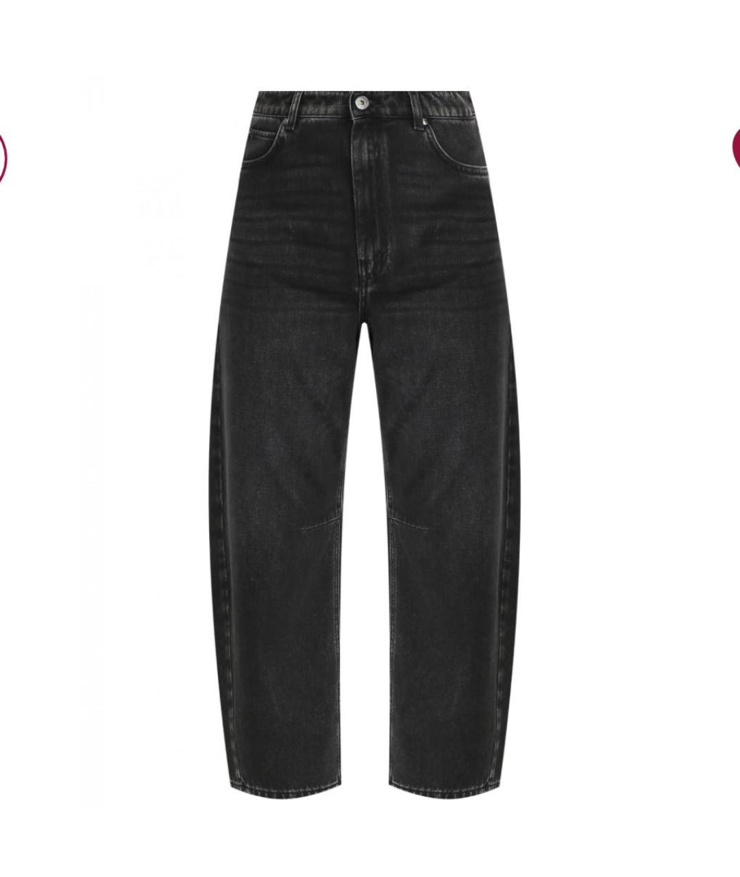 WEEKEND MAX MARA Черные хлопковые прямые джинсы, фото 6