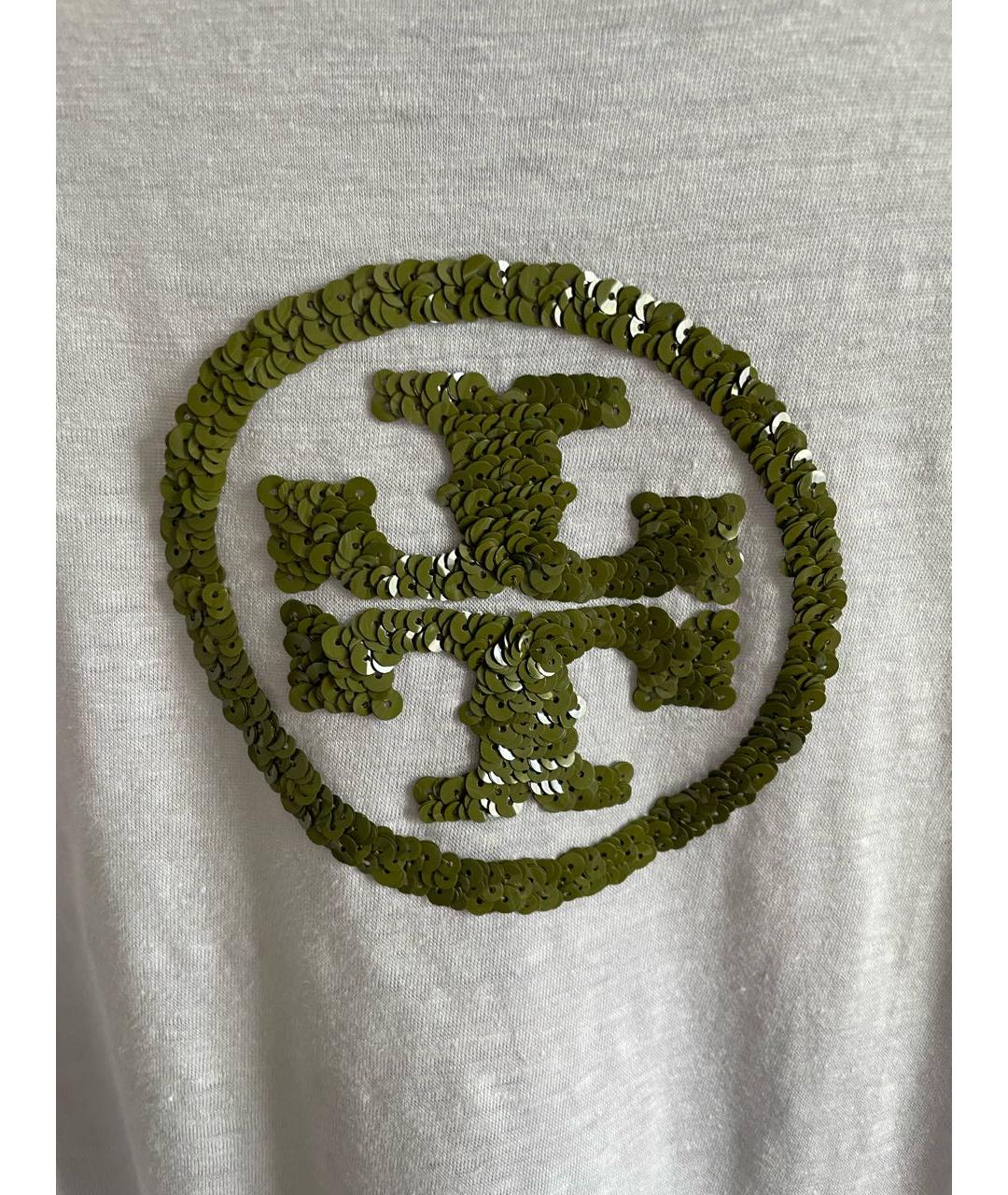 TORY BURCH Фиолетовая льняная футболка, фото 4
