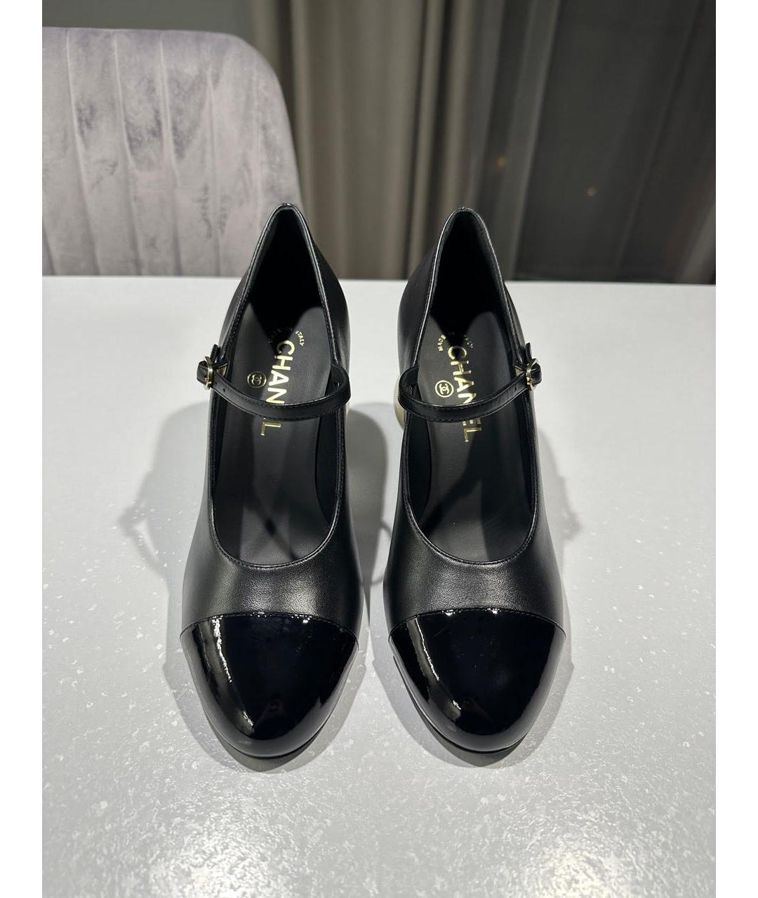 CHANEL Черные кожаные туфли, фото 2