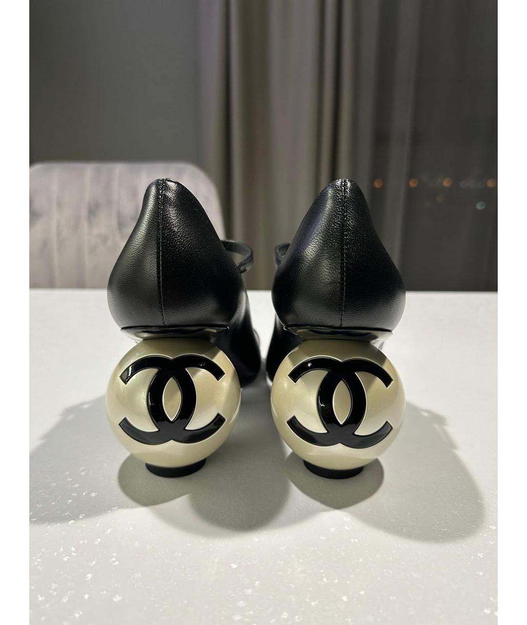 CHANEL Черные кожаные туфли, фото 5