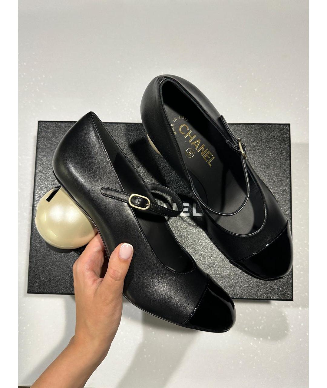 CHANEL Черные кожаные туфли, фото 3