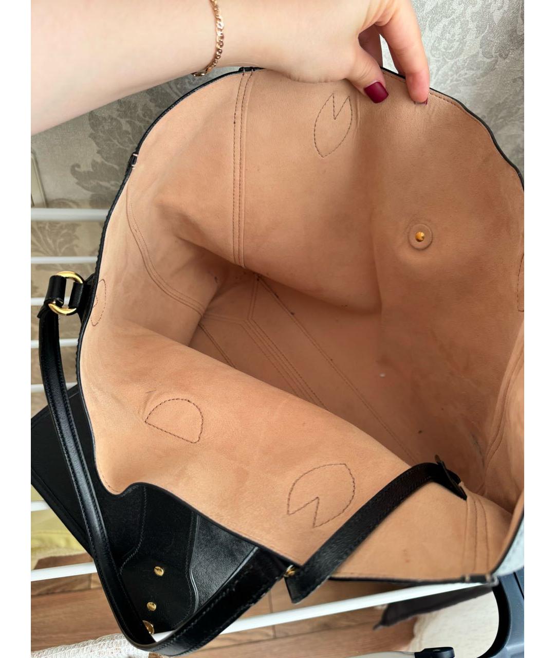 GUCCI Черная кожаная сумка с короткими ручками, фото 4