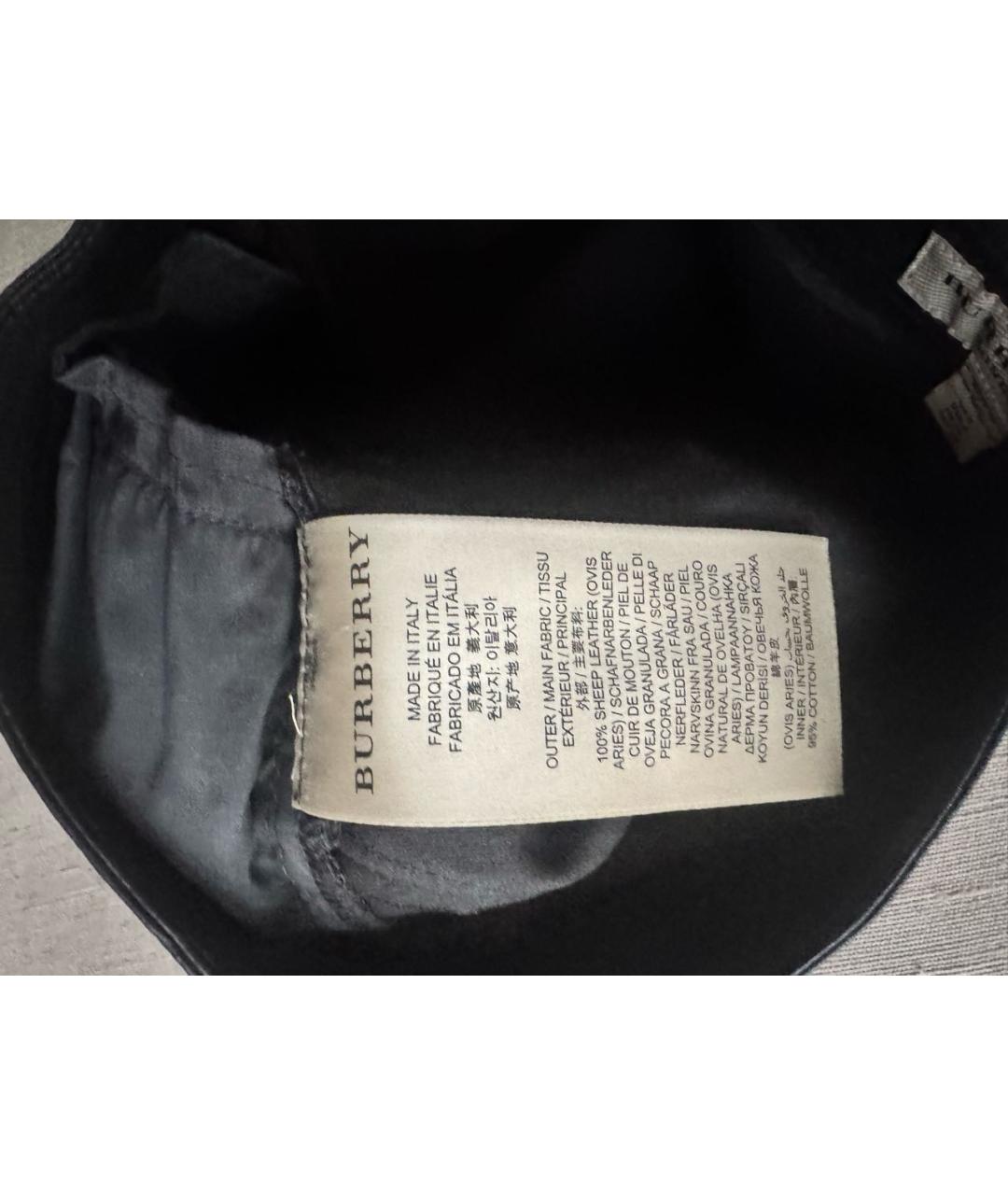 BURBERRY Черные кожаные брюки узкие, фото 5