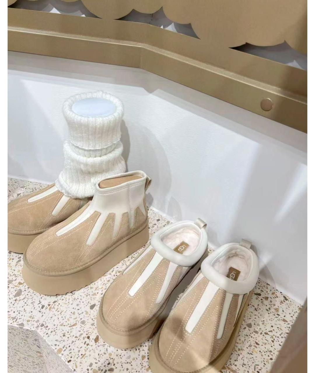 UGG AUSTRALIA Бежевые замшевые ботинки, фото 3