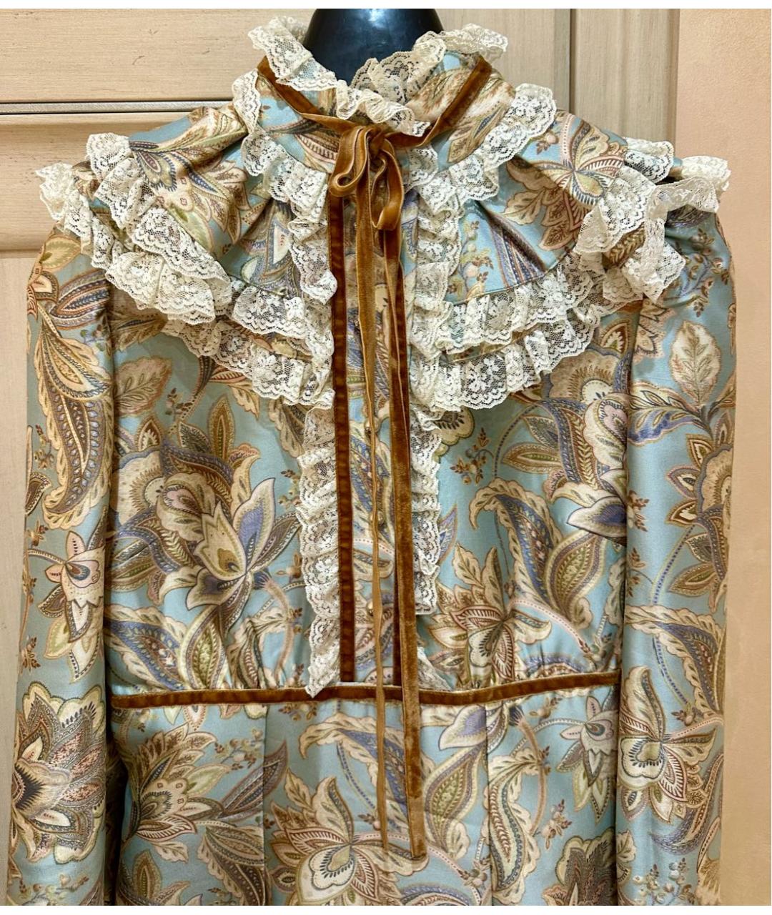 ZIMMERMANN Голубое шелковое вечернее платье, фото 4