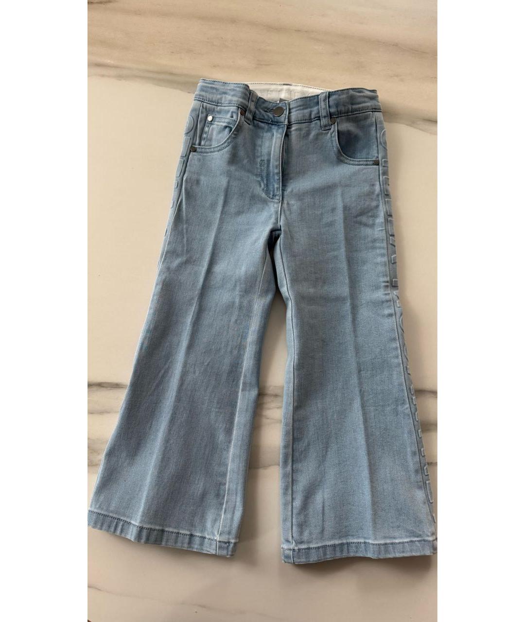 STELLA MCCARTNEY KIDS Голубые хлопковые детские джинсы, фото 2