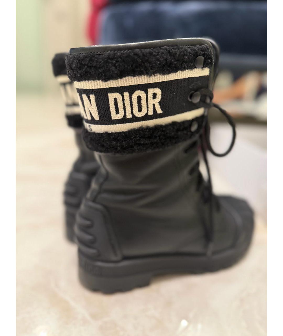 CHRISTIAN DIOR Черные кожаные ботинки, фото 8