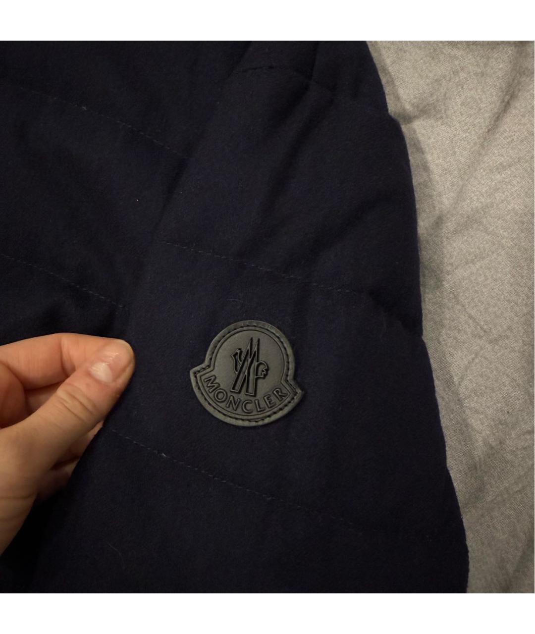 MONCLER Темно-синяя кашемировая куртка, фото 4