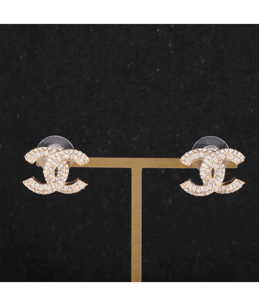CHANEL Золотые латунные серьги, фото 8