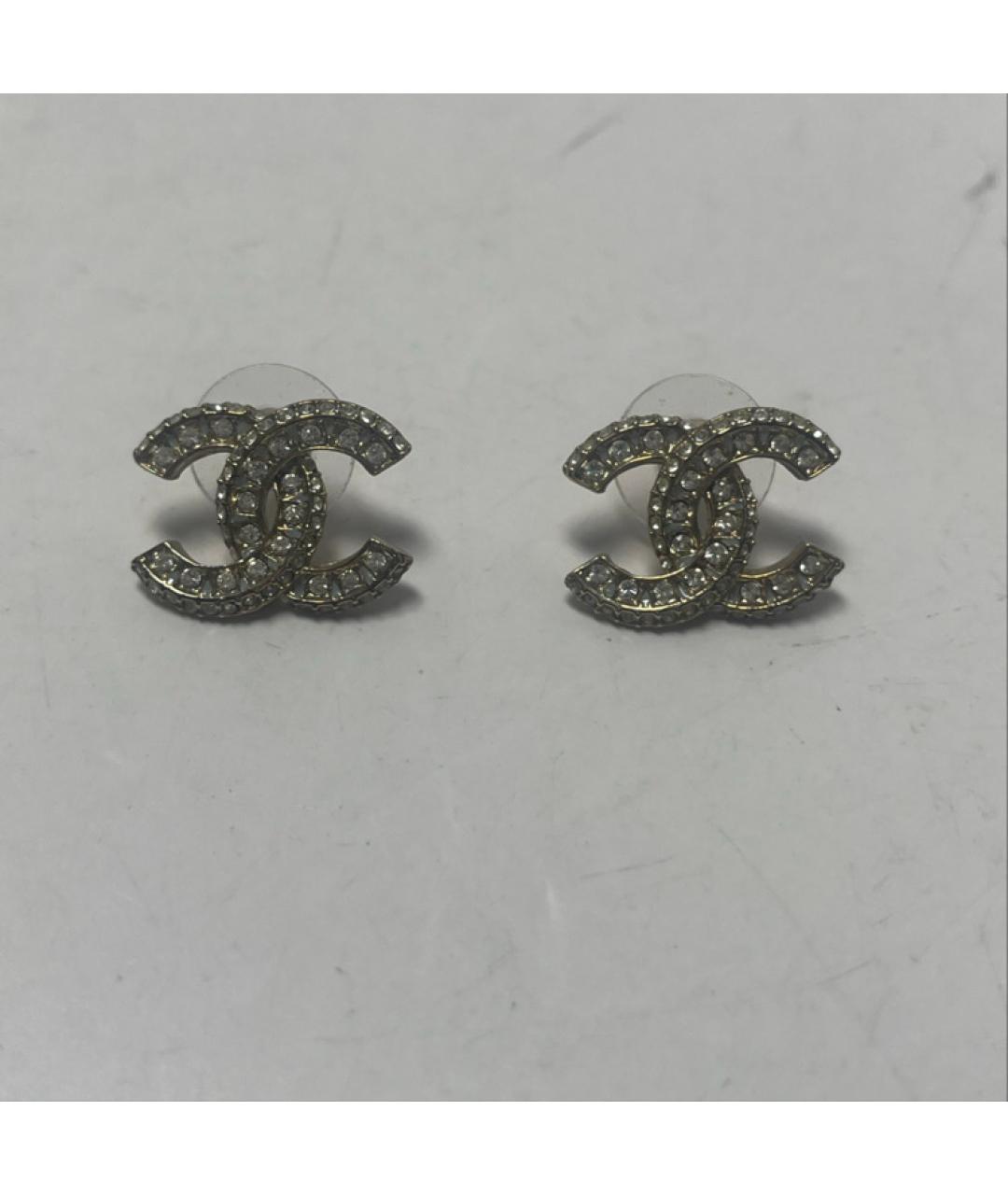 CHANEL Золотые латунные серьги, фото 9