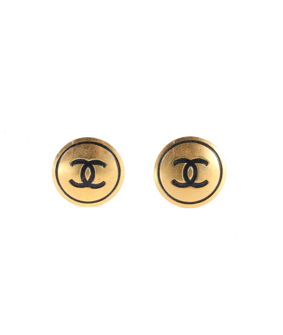 CHANEL Золотые латунные серьги, фото 1