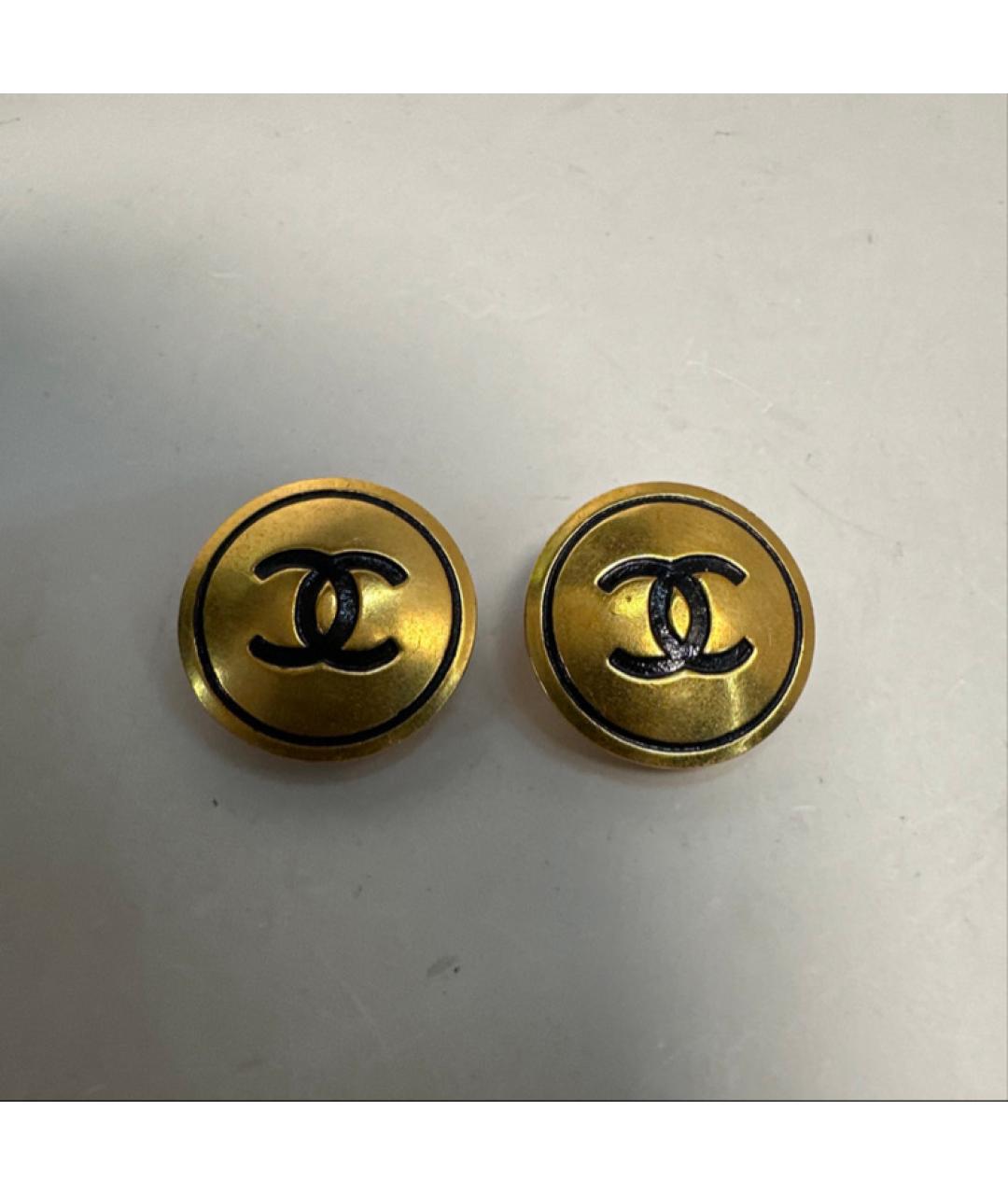 CHANEL Золотые латунные серьги, фото 8