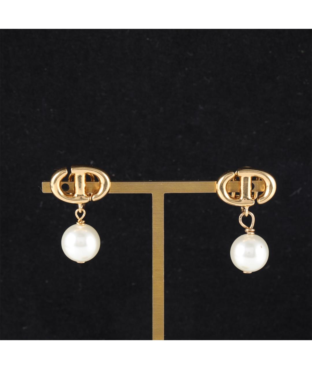 CHRISTIAN DIOR Золотые латунные серьги, фото 7