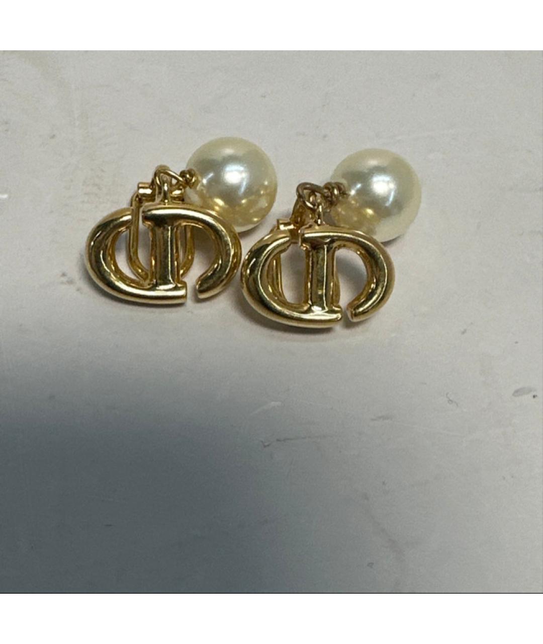 CHRISTIAN DIOR Золотые латунные серьги, фото 8
