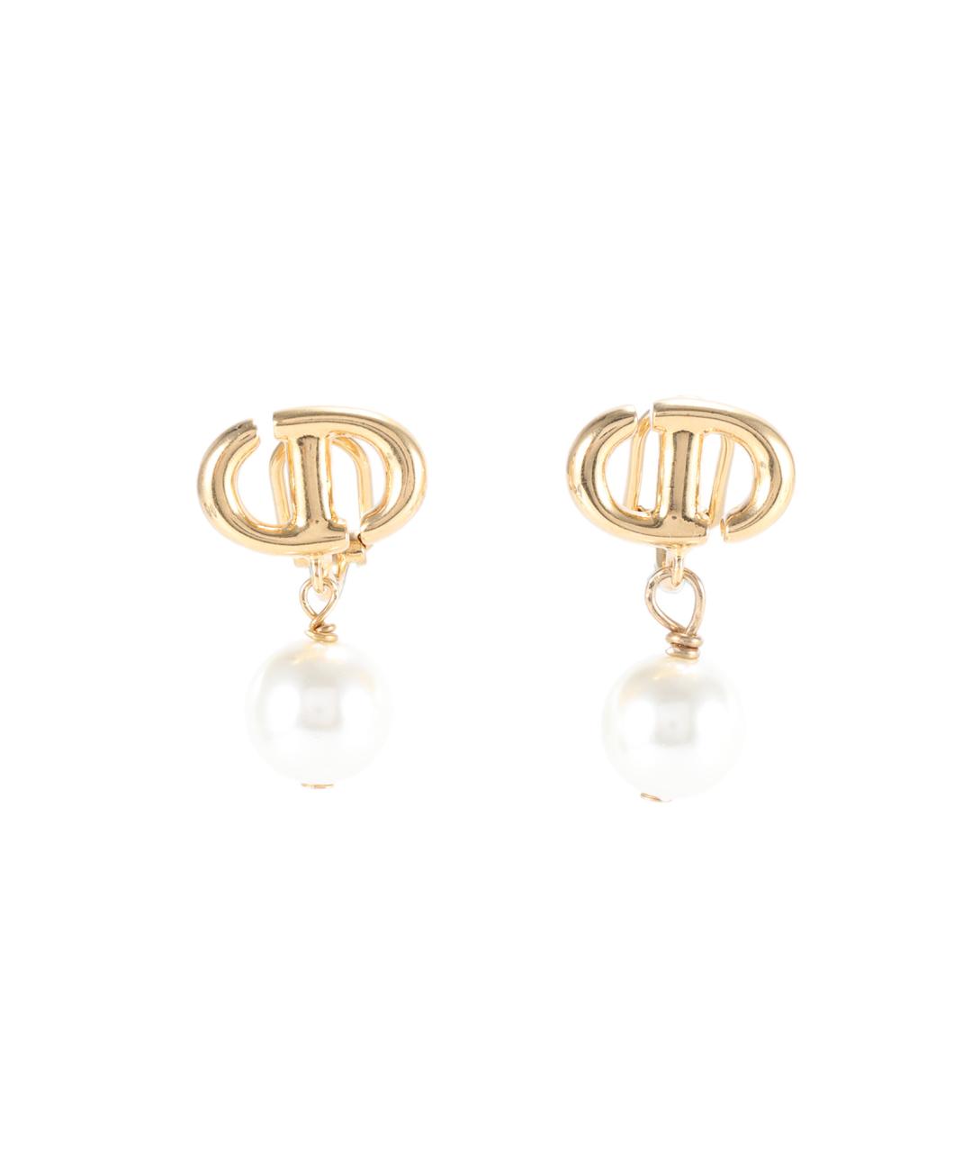 CHRISTIAN DIOR Золотые латунные серьги, фото 1