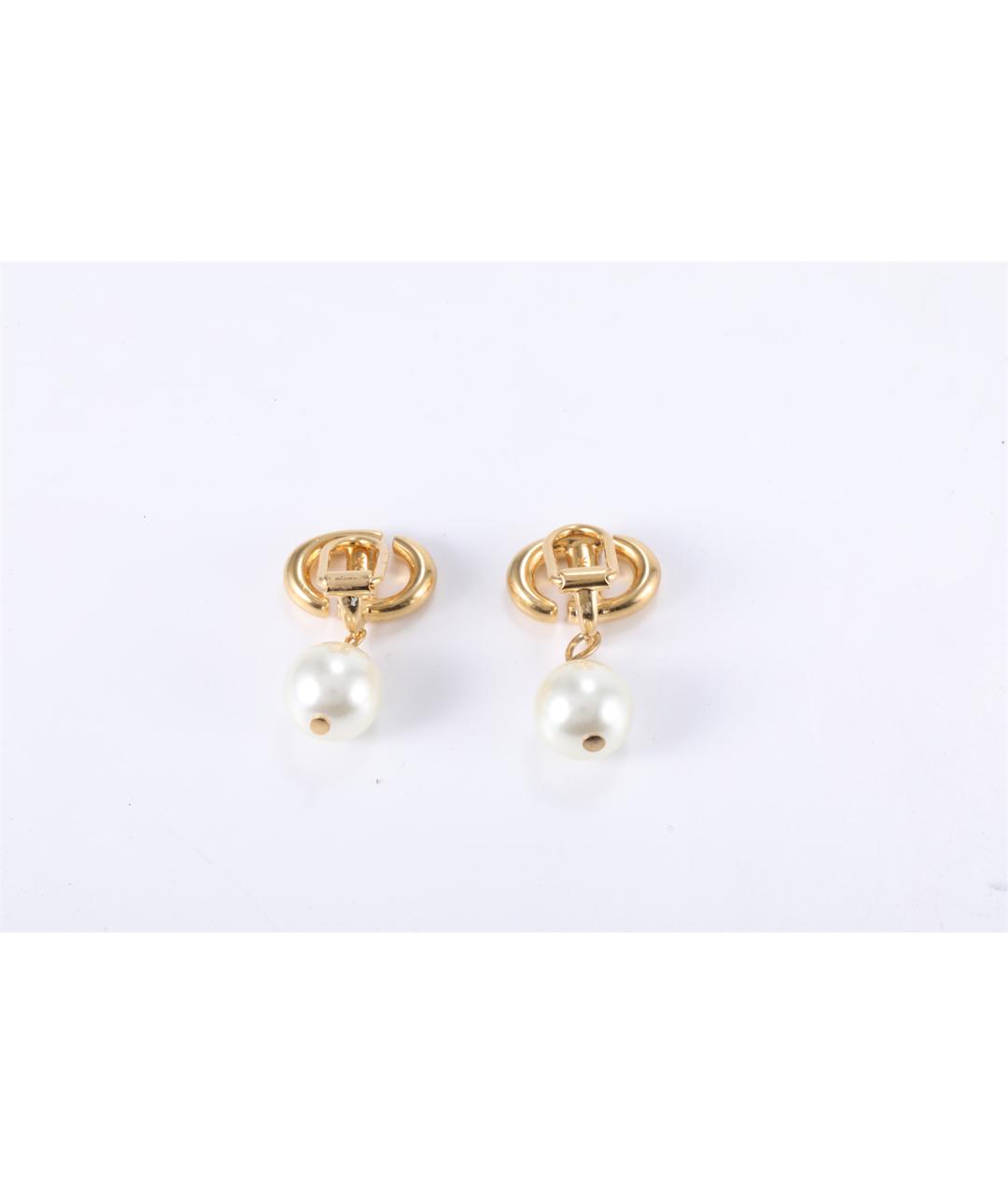 CHRISTIAN DIOR Золотые латунные серьги, фото 5