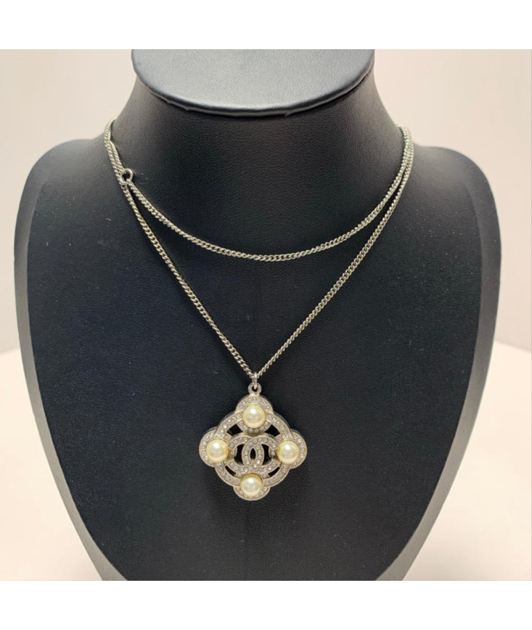 CHANEL Серебряное металлическое колье, фото 4
