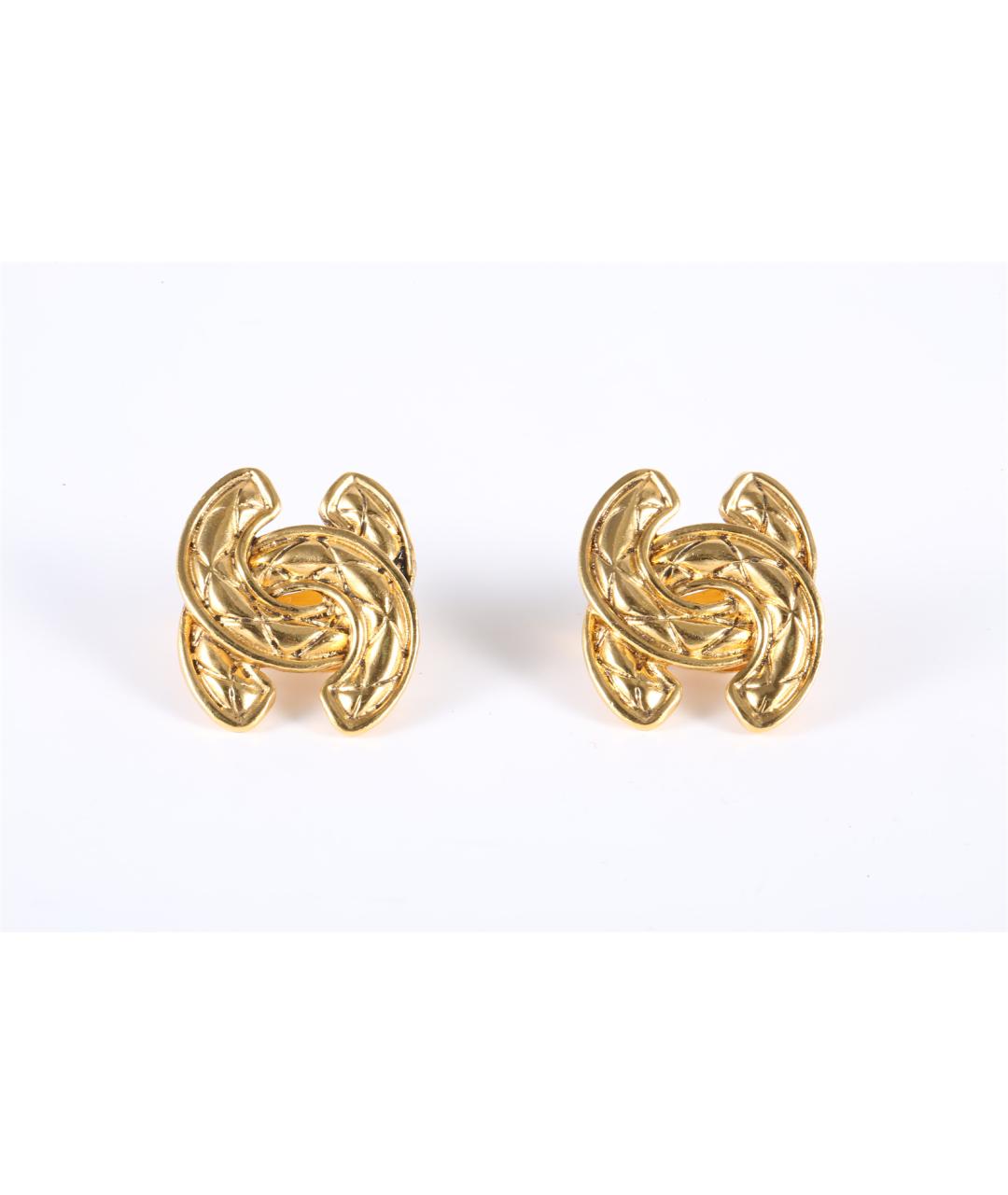 CHANEL Золотые латунные серьги, фото 4