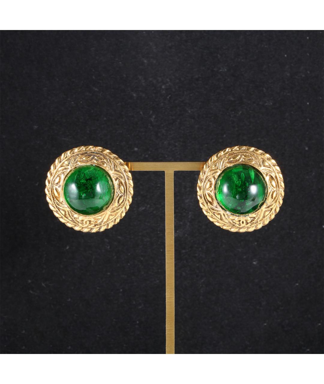 CHANEL Золотые латунные серьги, фото 8
