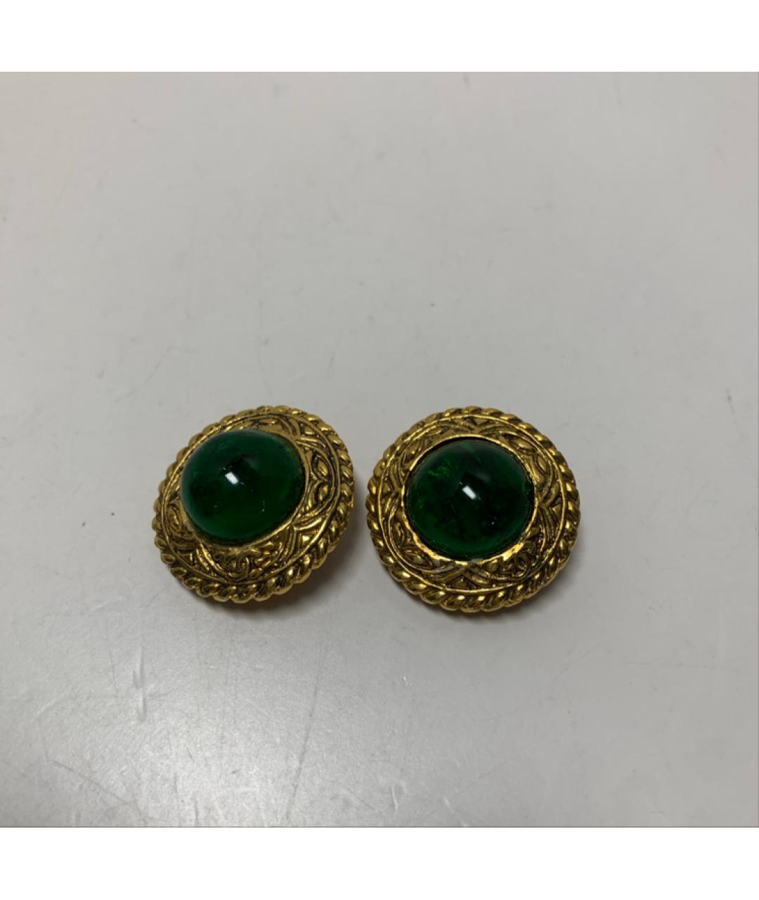 CHANEL Золотые латунные серьги, фото 9
