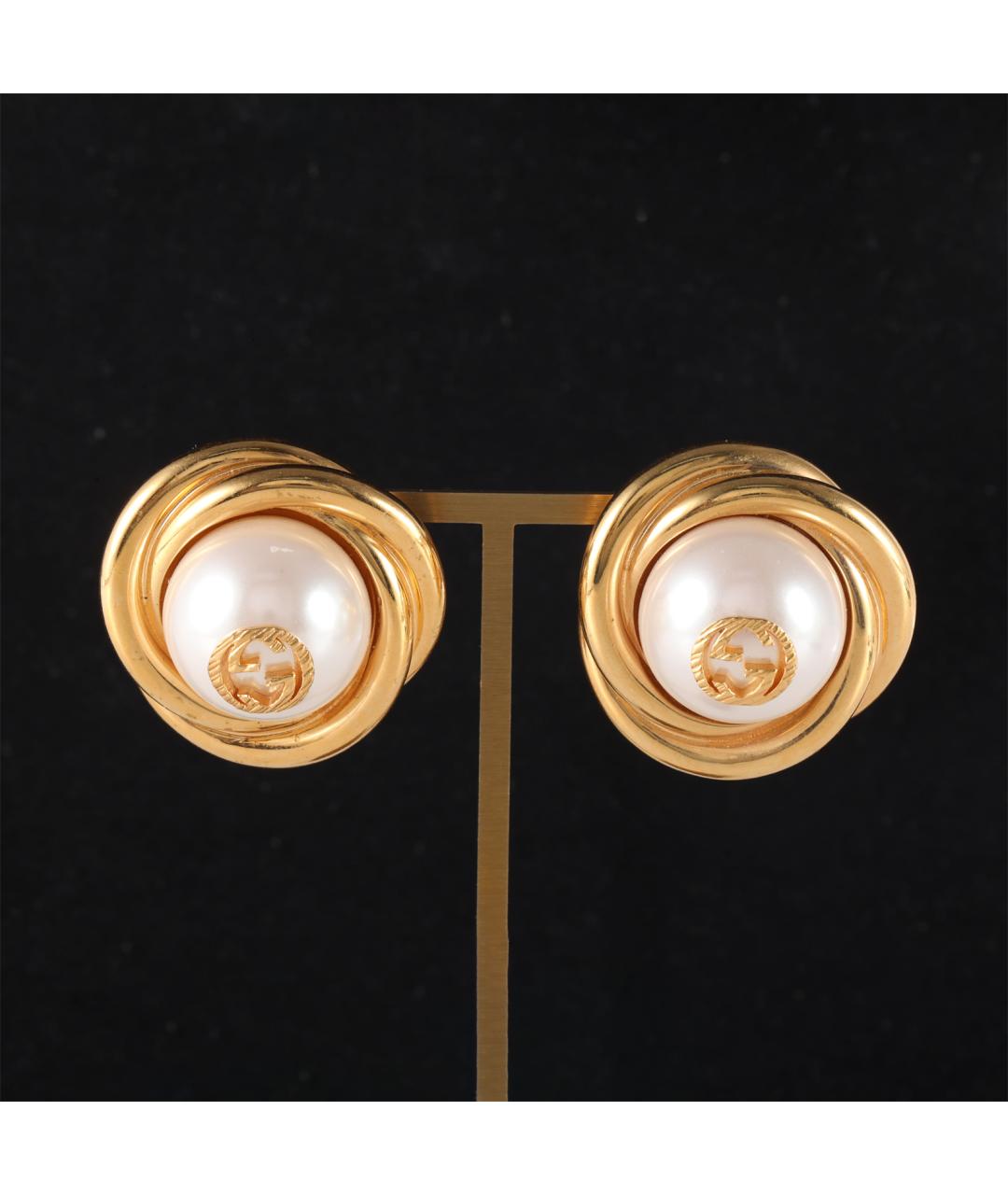 GUCCI Золотые латунные серьги, фото 7