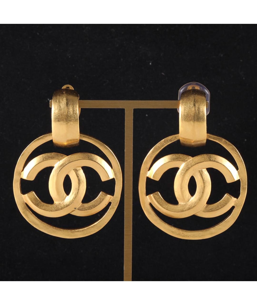 CHANEL Золотые латунные серьги, фото 7