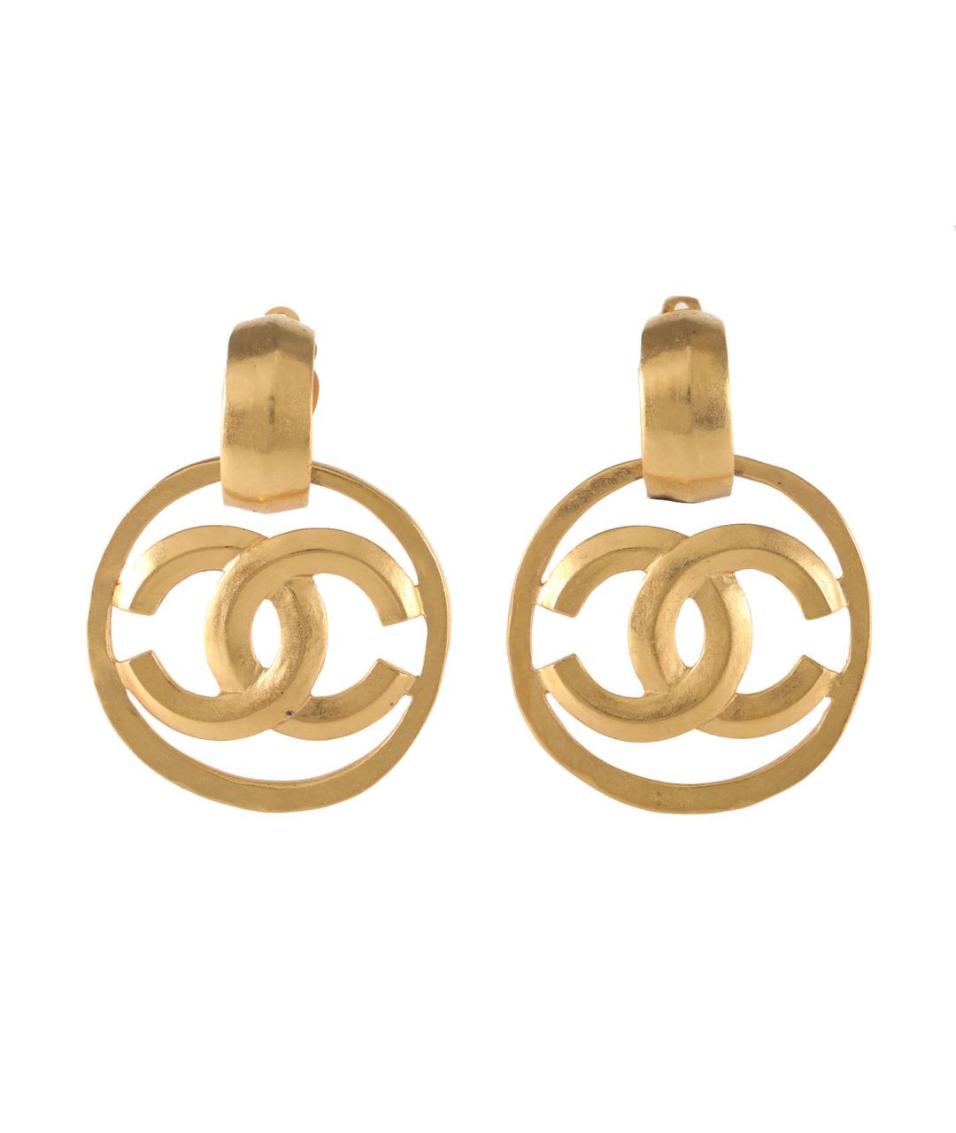 CHANEL Золотые латунные серьги, фото 1