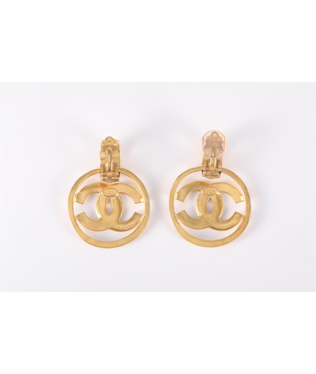 CHANEL Золотые латунные серьги, фото 4