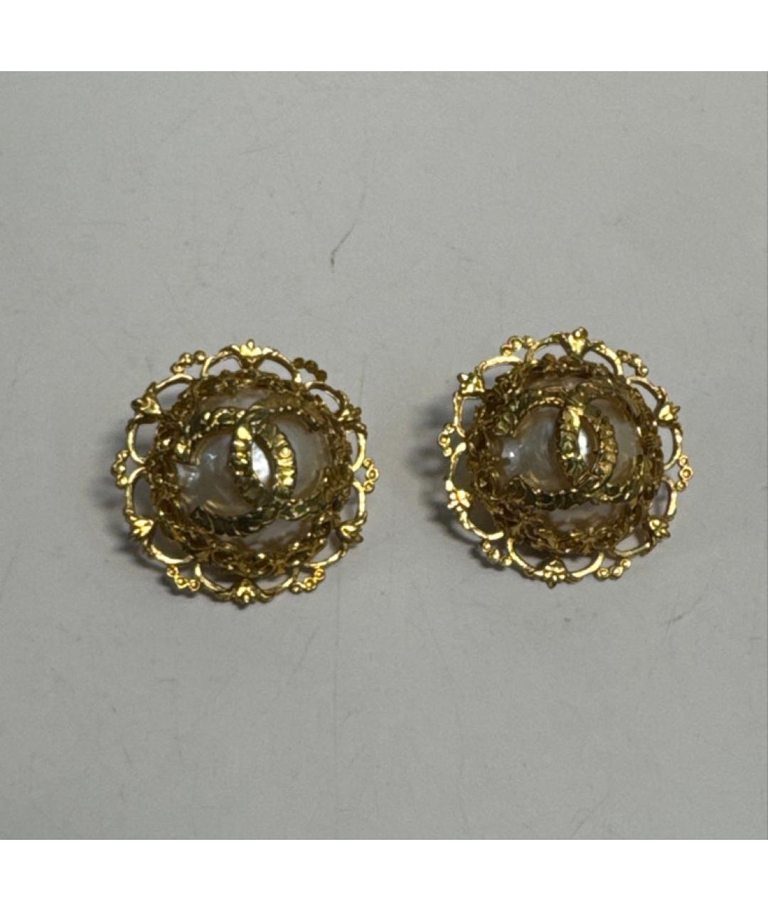 CHANEL Золотые латунные серьги, фото 8