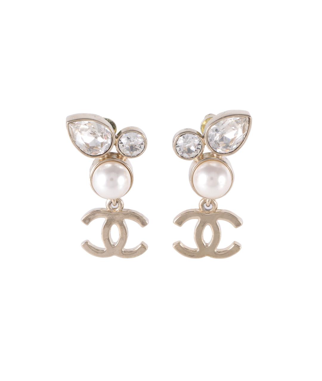 CHANEL Золотые латунные серьги, фото 1