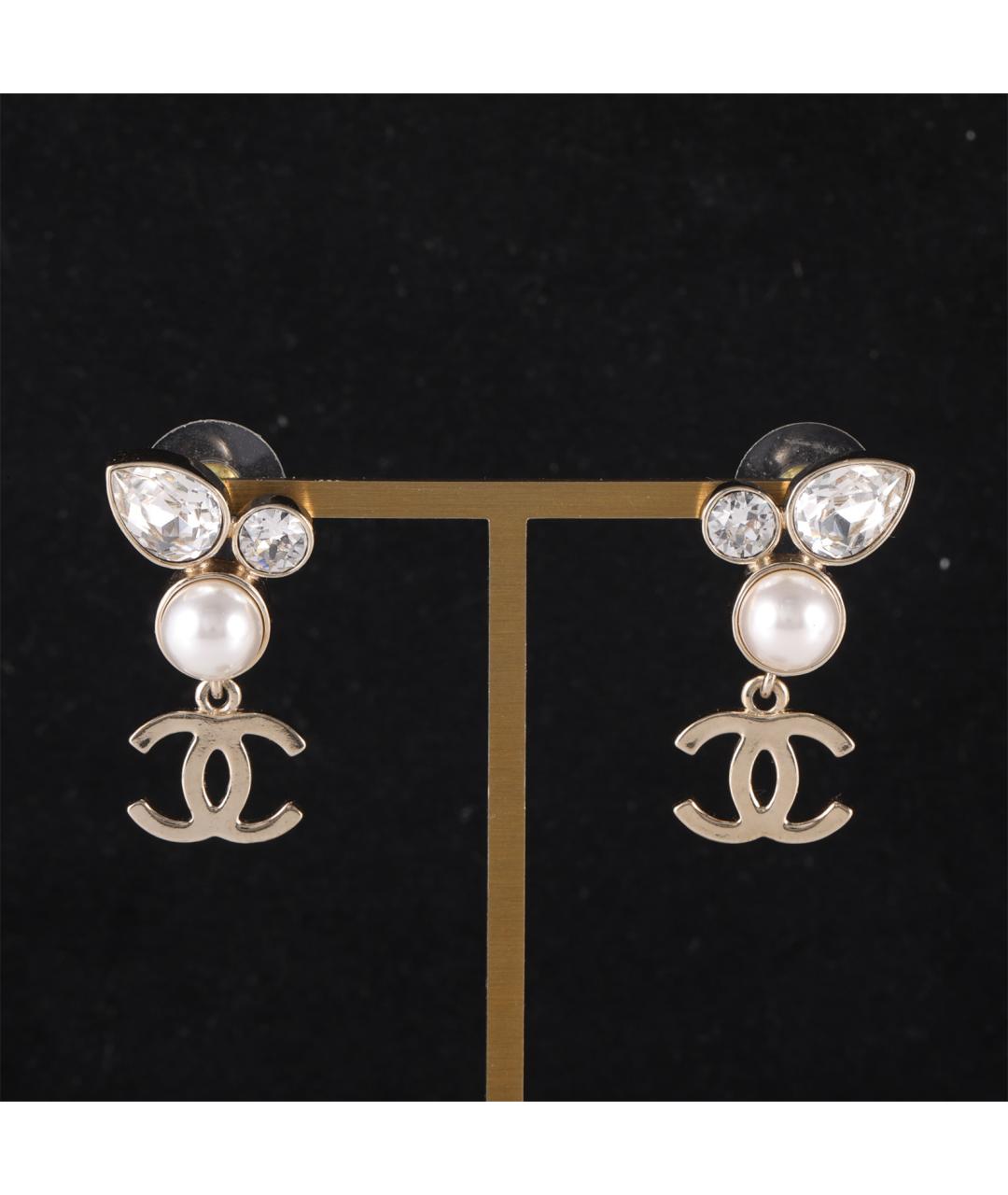 CHANEL Золотые латунные серьги, фото 7