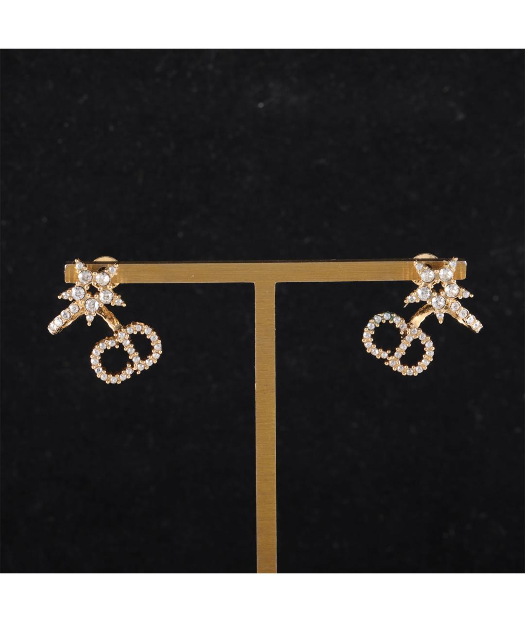 CHRISTIAN DIOR Золотые латунные серьги, фото 7