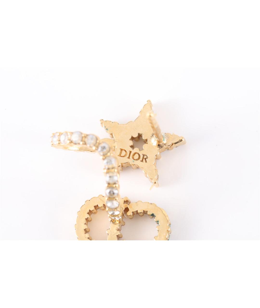 CHRISTIAN DIOR Золотые латунные серьги, фото 6