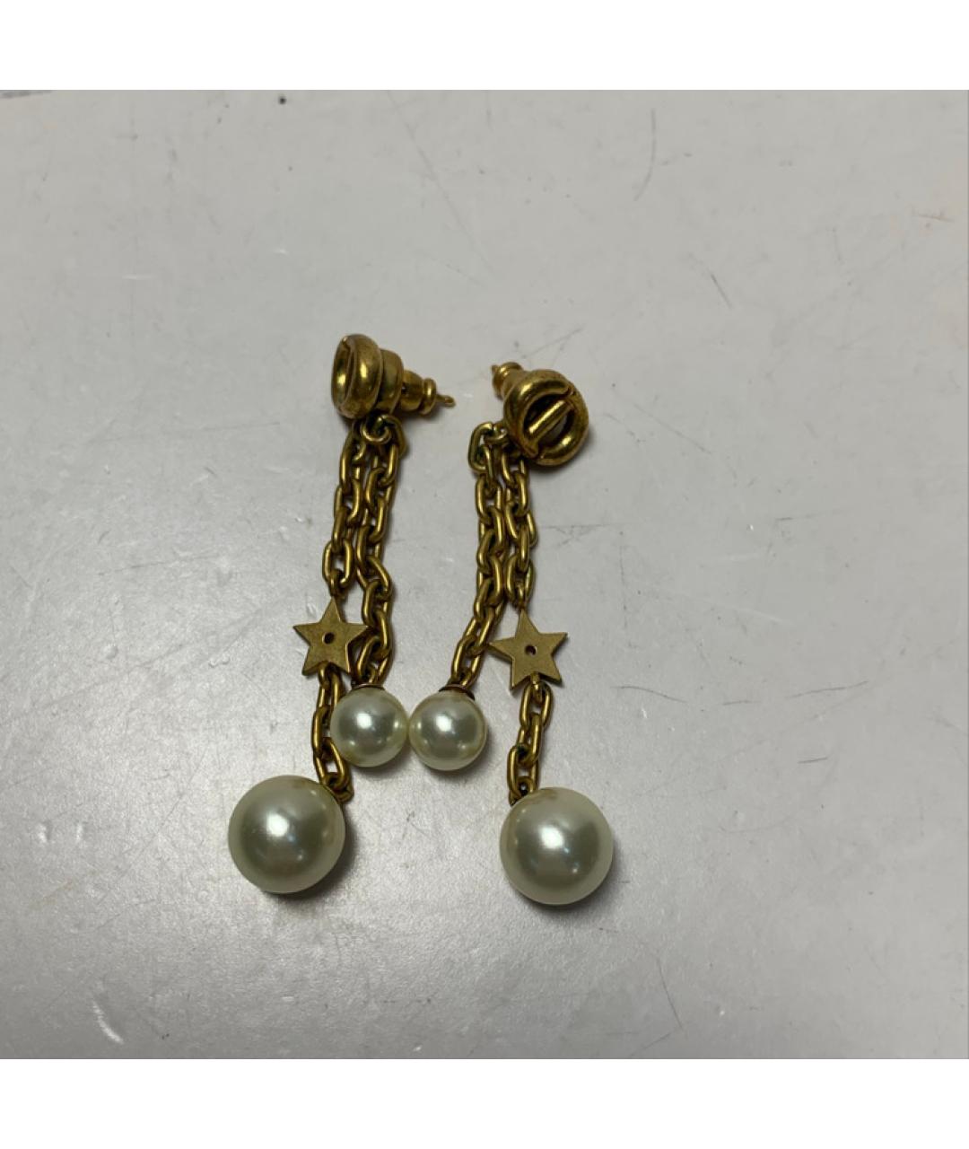 CHRISTIAN DIOR Золотые латунные серьги, фото 8