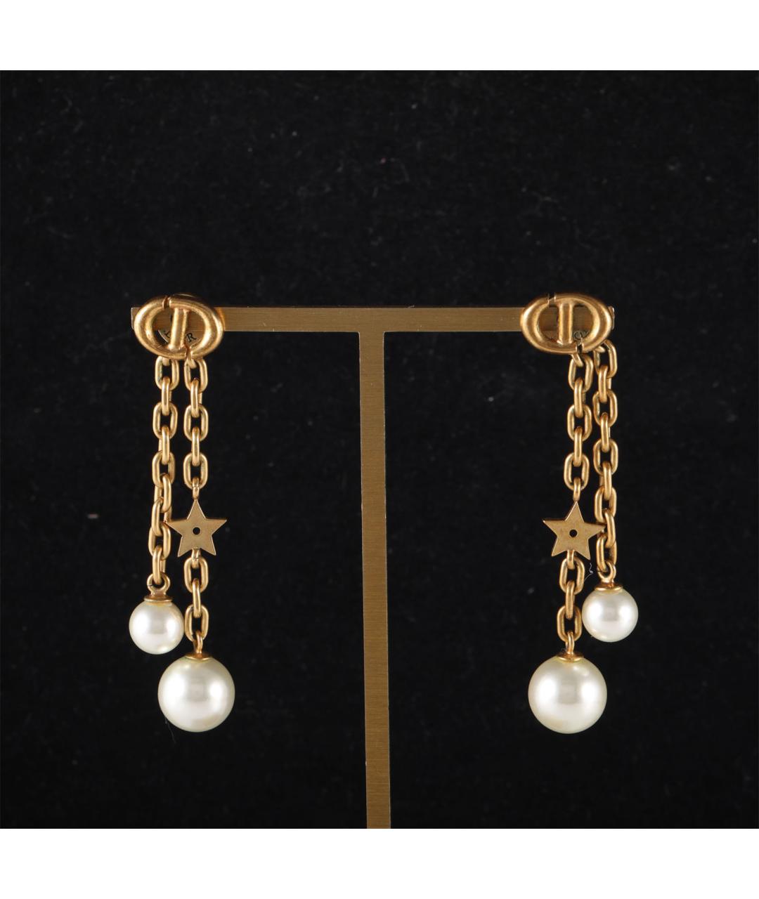 CHRISTIAN DIOR Золотые латунные серьги, фото 7