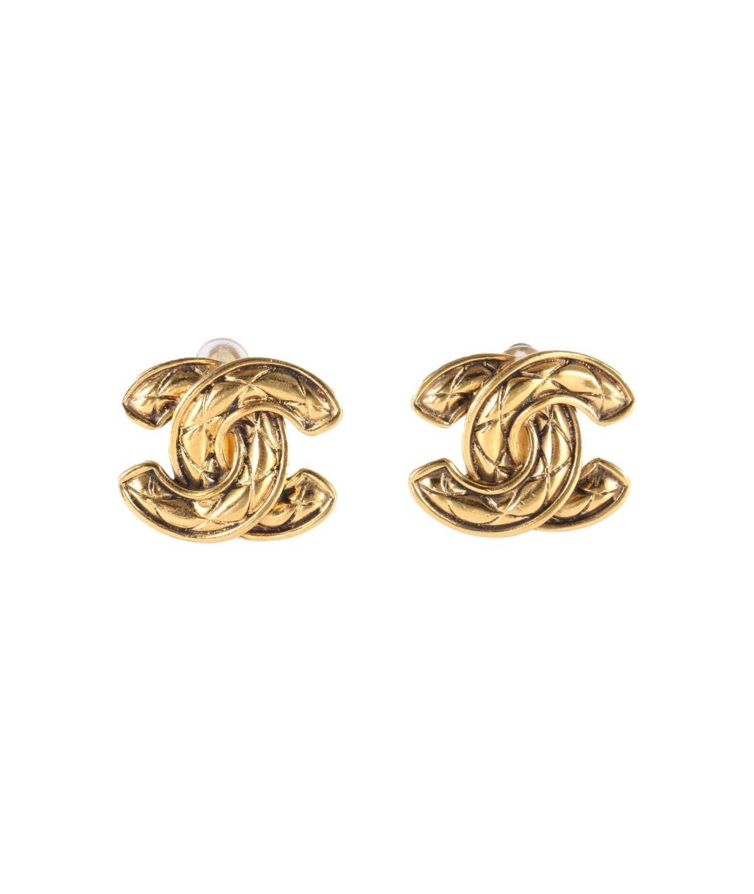 CHANEL Золотые латунные серьги, фото 1