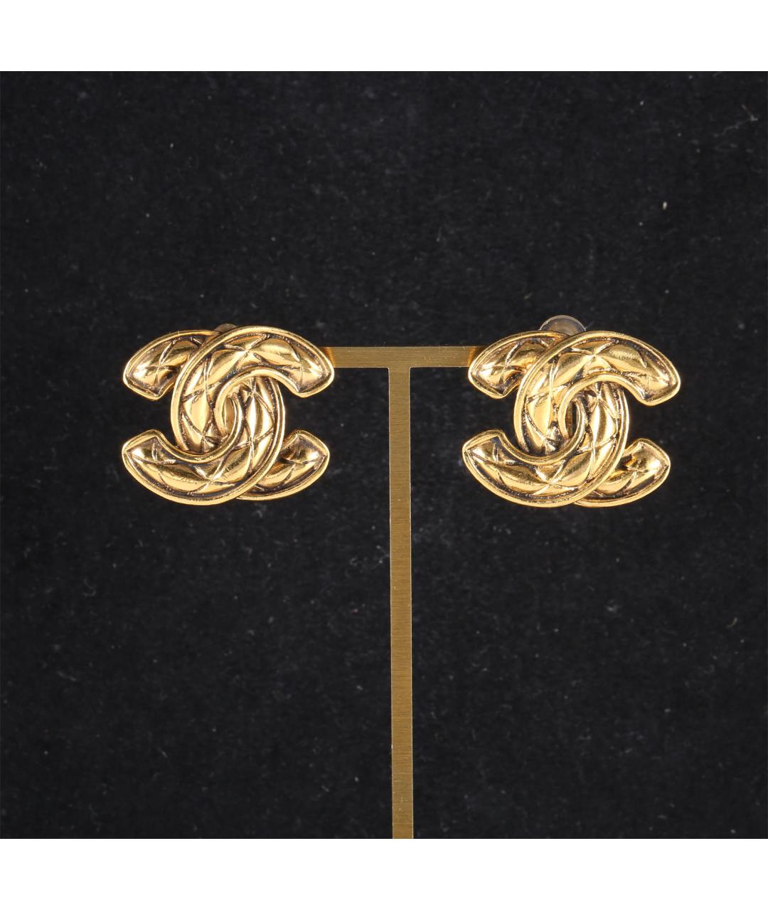 CHANEL Золотые латунные серьги, фото 7
